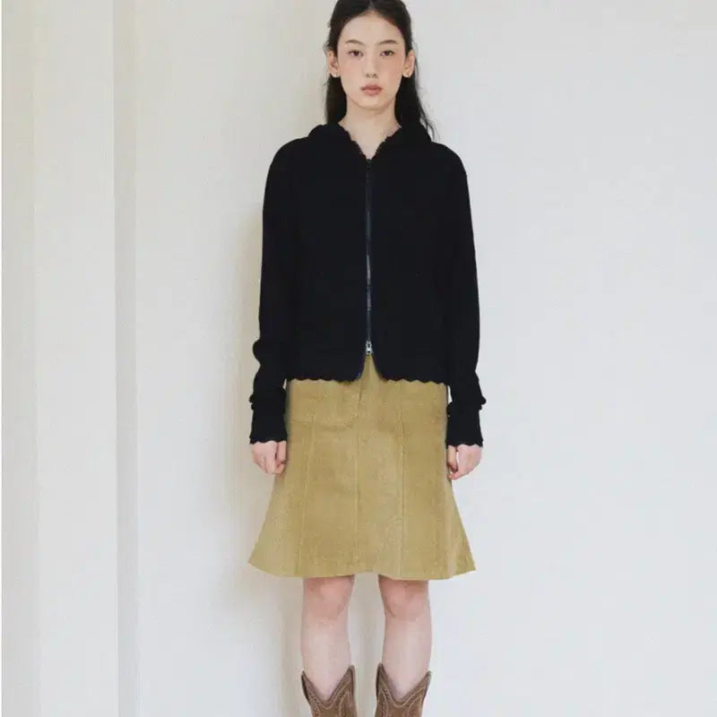 [BUNJANG] Morra Lace Hooded Zip-Up (Black) / 모로아 레이스 후드 집업 블랙(새상품)