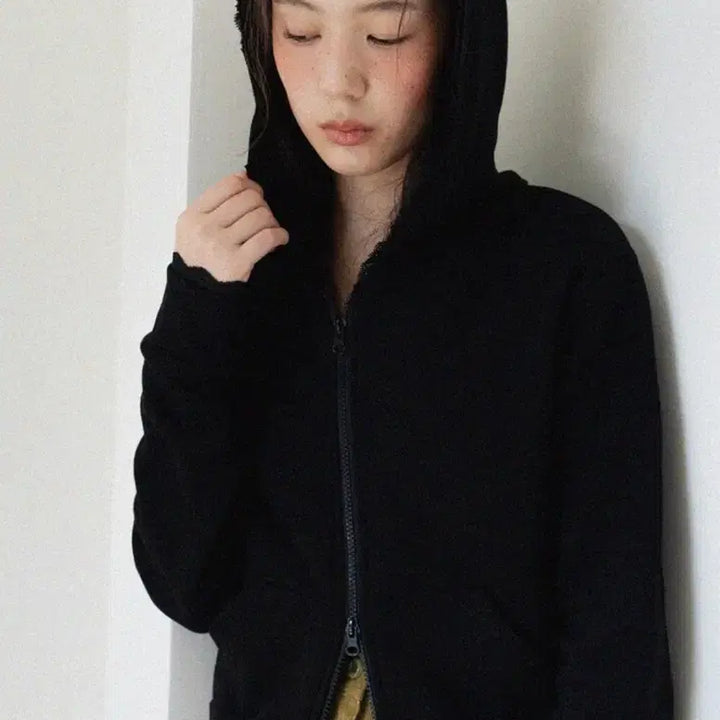 [BUNJANG] Morra Lace Hooded Zip-Up (Black) / 모로아 레이스 후드 집업 블랙(새상품)