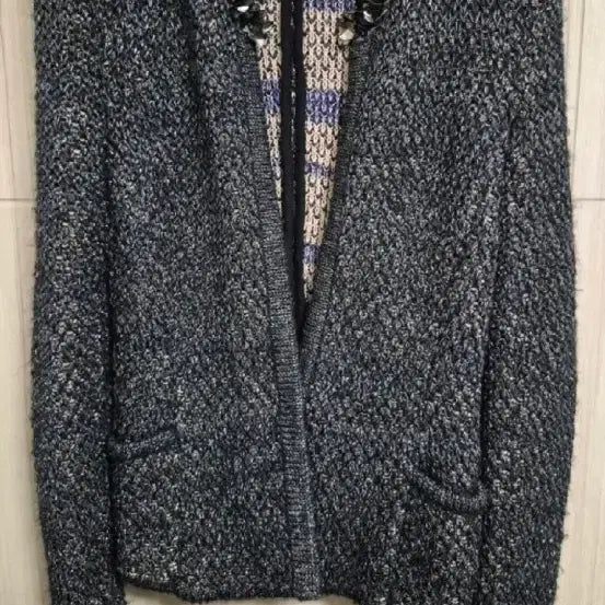 [BUNJANG] TIME Tweed Knit Jacket 55 / TIME 타임 트위드 메탈사 니트자켓 55