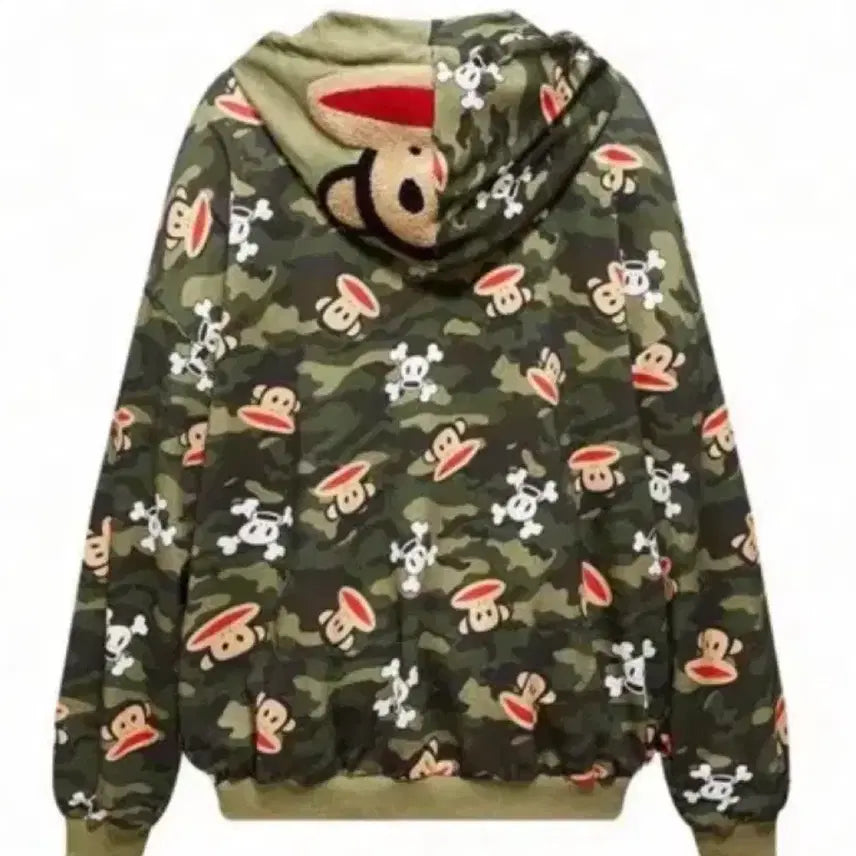 [BUNJANG] SHEIN Paul Frank Camo Hoodie Zip-up / 쉬인 폴프랭크 카모 후드집업