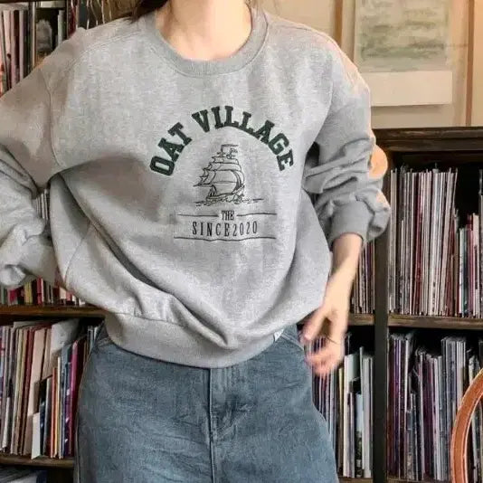 [BUNJANG] 98doC Oat Gray Sweatshirt / 98도씨 oat 맨투맨 그레이