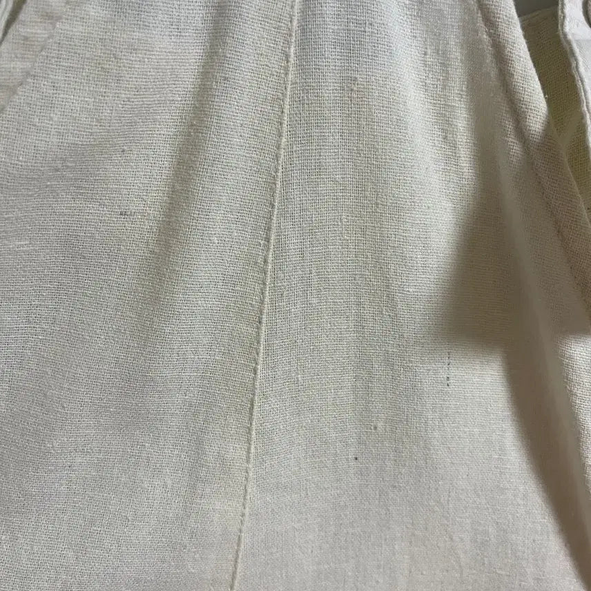 [BUNJANG] Vintage Ivory Cotton Linen Patch Jumpsuit / (일본 수입 빈티지)멜빵 바지 점프수트 아이보리 코튼 면 린넨 패치