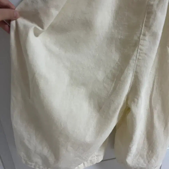 [BUNJANG] Vintage Ivory Cotton Linen Patch Jumpsuit / (일본 수입 빈티지)멜빵 바지 점프수트 아이보리 코튼 면 린넨 패치