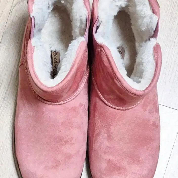 [BUNJANG] Rockfish Baby Pink Suede Fur Boots / 락피쉬 베이비핑크 스웨이드 퍼부츠 39