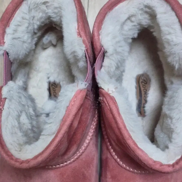 [BUNJANG] Rockfish Baby Pink Suede Fur Boots / 락피쉬 베이비핑크 스웨이드 퍼부츠 39