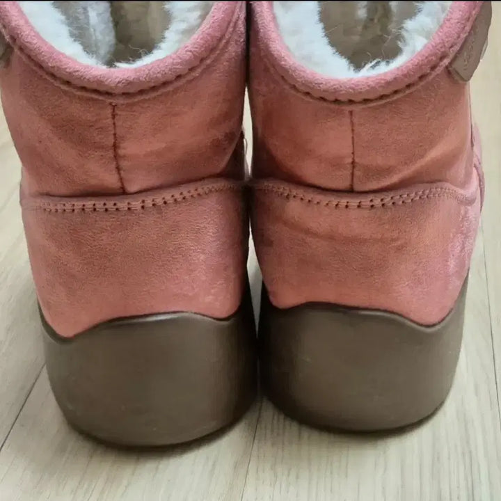 [BUNJANG] Rockfish Baby Pink Suede Fur Boots / 락피쉬 베이비핑크 스웨이드 퍼부츠 39