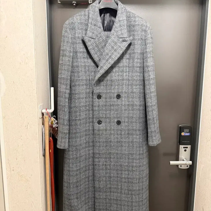 [BUNJANG] Stu Check Classic Coat and Scarf Set L / [새상품급] stu 에스티유 체크 클래식 코트 목도리 세트 L
