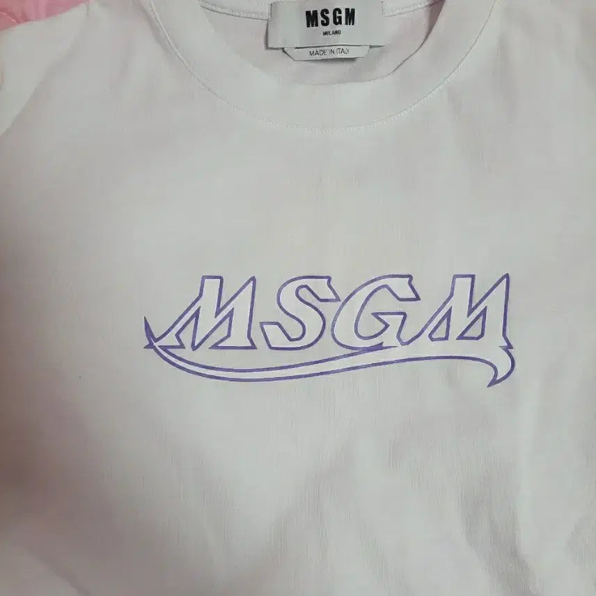 [BUNJANG] MSGM Violet Logo Short Sleeve T-shirt / 정품)급처잠깐1번입음!MSGM 바이올렛로고 반팔티셔츠 꼼데가르송st