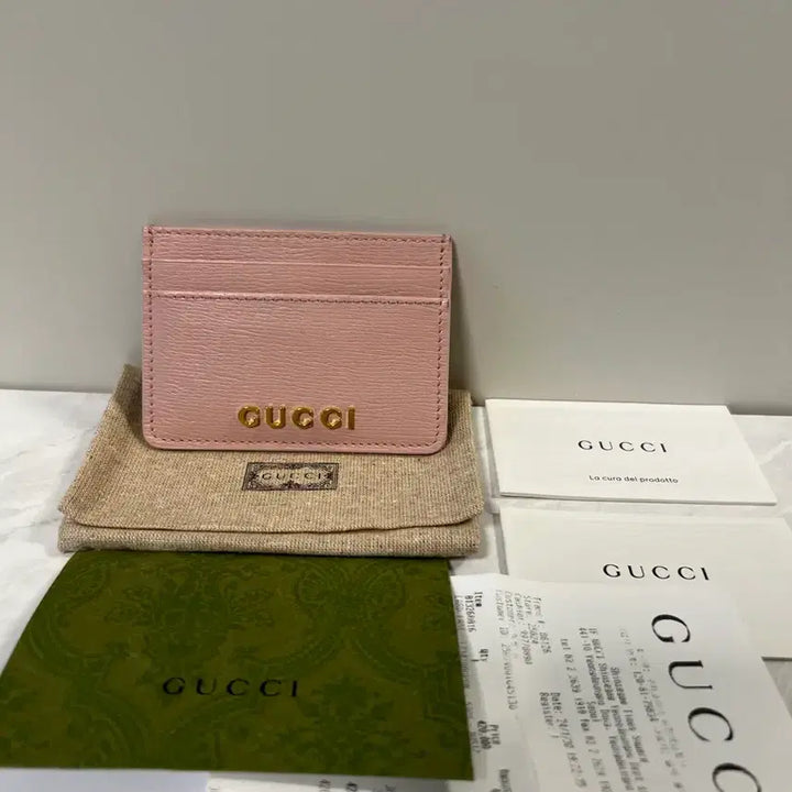 [BUNJANG] Gucci Script Light Leather Card Wallet / 구찌 스크립트 라이트 레더 카드지갑 핑크