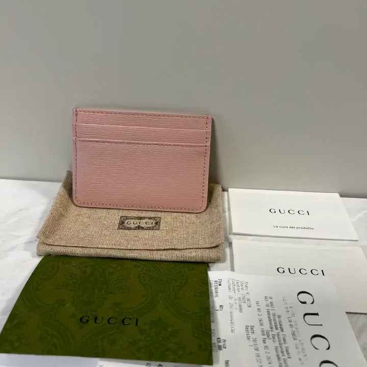 [BUNJANG] Gucci Script Light Leather Card Wallet / 구찌 스크립트 라이트 레더 카드지갑 핑크