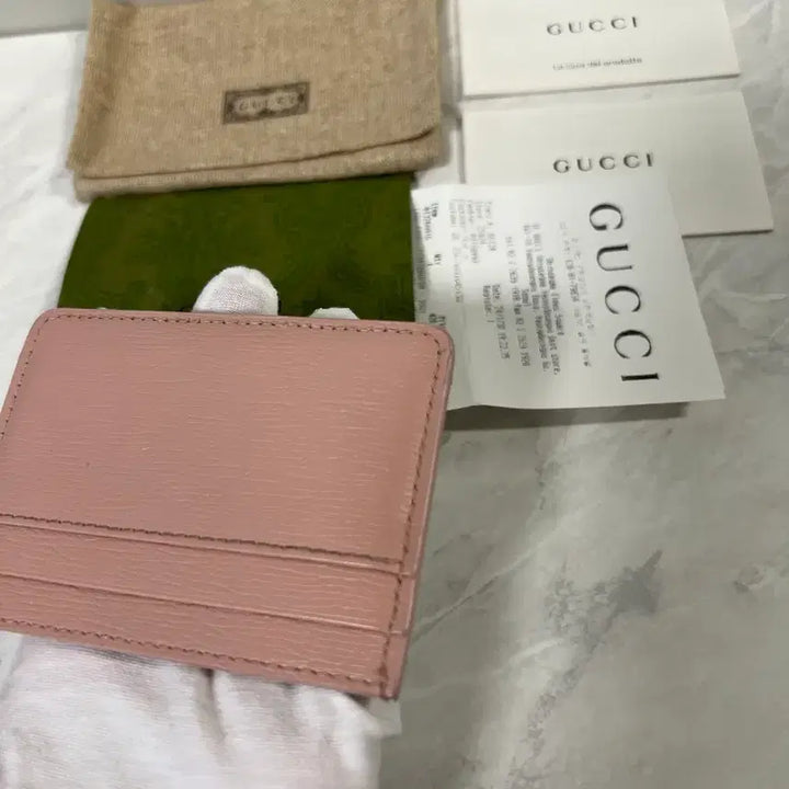 [BUNJANG] Gucci Script Light Leather Card Wallet / 구찌 스크립트 라이트 레더 카드지갑 핑크