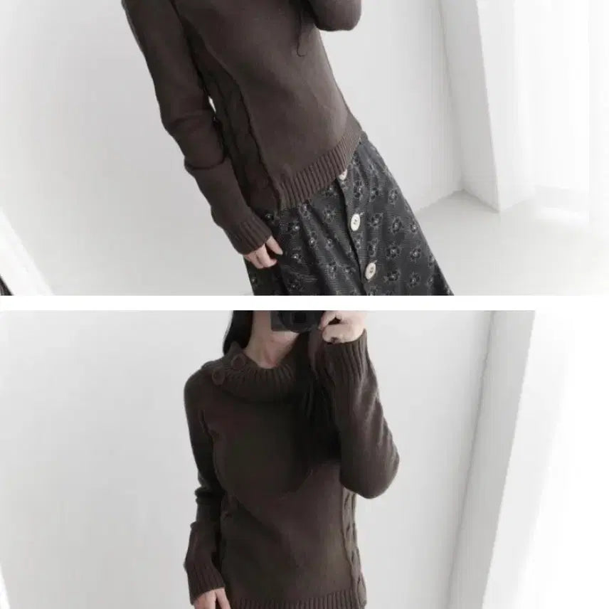 [BUNJANG] Vintage Knit Cardigan / 빈티지 버튼 니트 카키