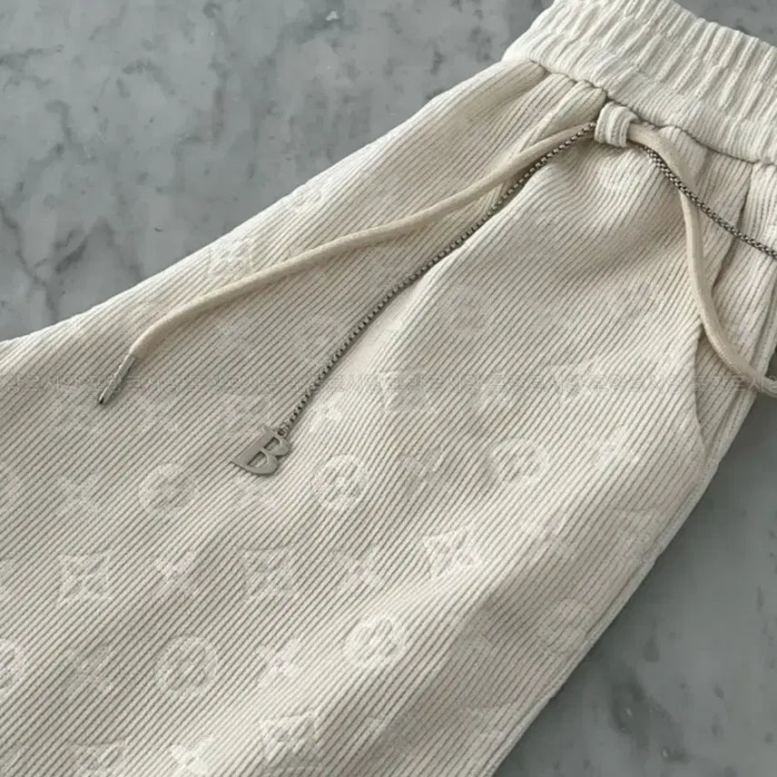 [BUNJANG] Knit Corduroy Pattern Pants / 니트 코듀로이 패턴 팬츠