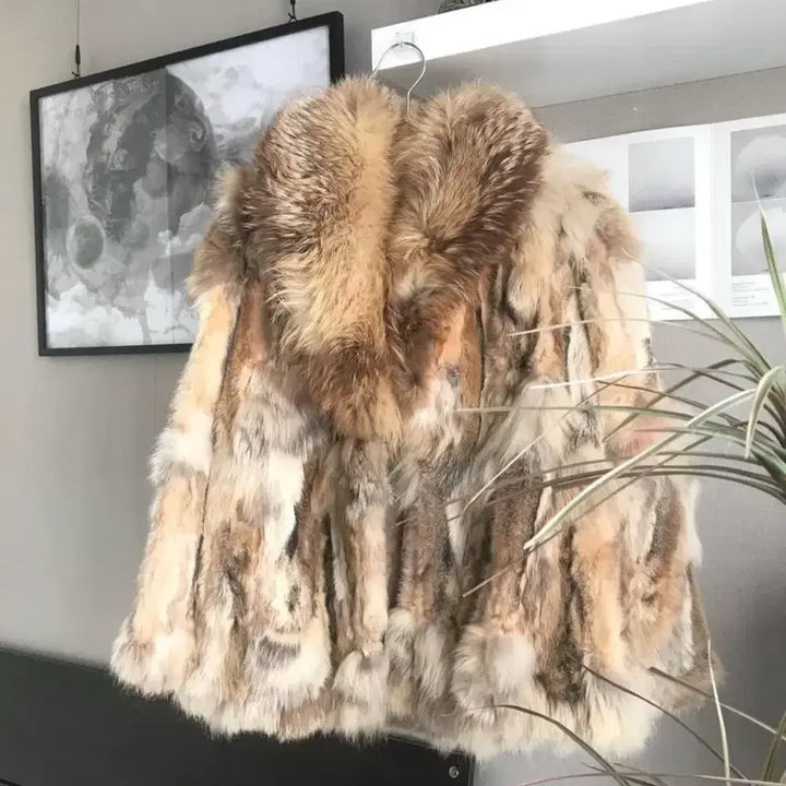 [BUNJANG] Vintage Brown Mix Fox Fur Jacket / 빈티지브라운믹스폭스퍼자켓