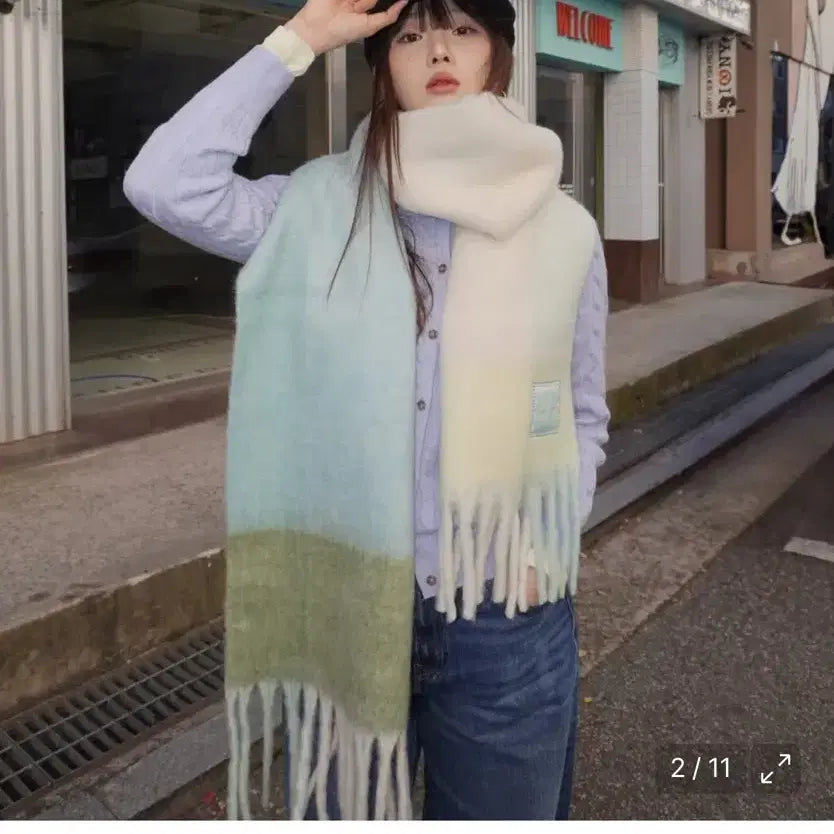 [BUNJANG] Calvin Klein Checkered Muffler / 캘빈클라인 진 머플러