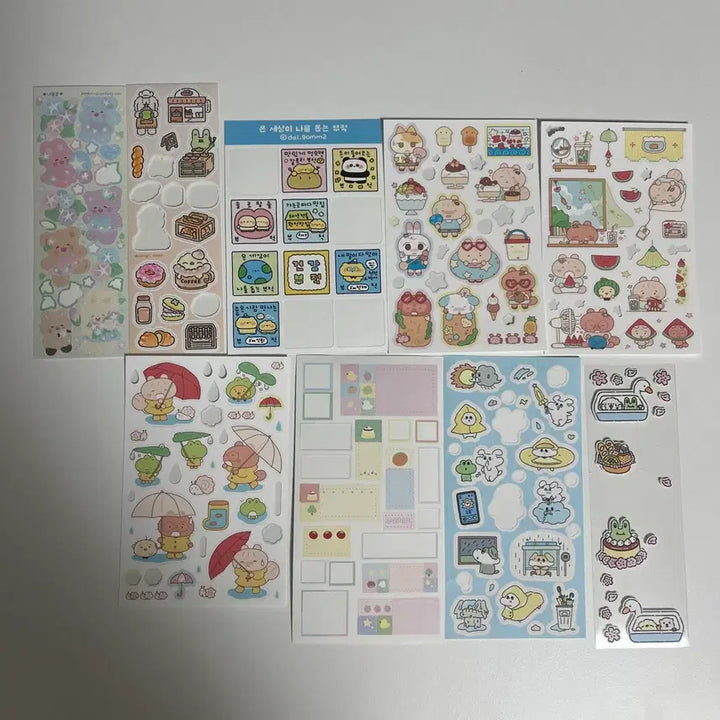 [BUNJANG] Stationery Stickers Bundle Set (24 Sheets) / 다꾸 문구 사용 씰스티커 24장