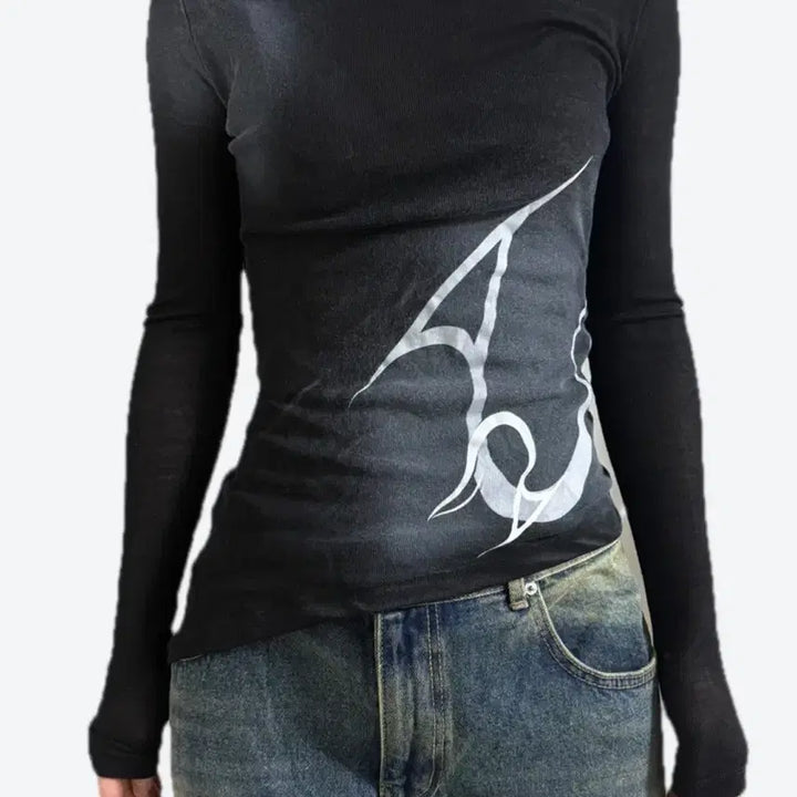 [BUNJANG] Urban Unique Asymmetrical Long Sleeve Top / 어반유니크 언발 롱 슬리브