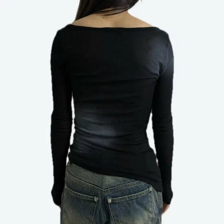 [BUNJANG] Urban Unique Asymmetrical Long Sleeve Top / 어반유니크 언발 롱 슬리브