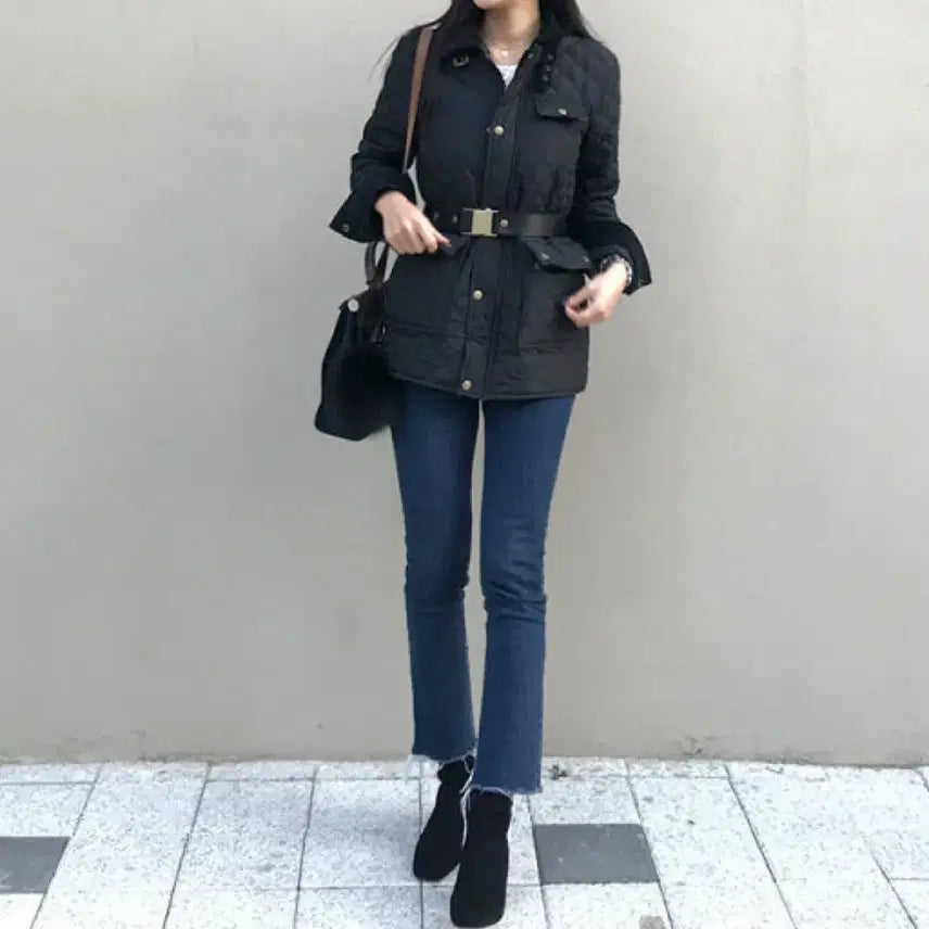 [BUNJANG] LMC Quilted Belt Jacket Black / [택있는 새상품] LMC 퀼팅 벨트 자켓 블랙