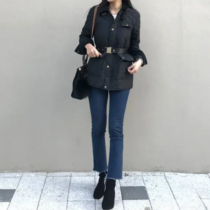 [BUNJANG] LMC Quilted Belt Jacket Black / [택있는 새상품] LMC 퀼팅 벨트 자켓 블랙