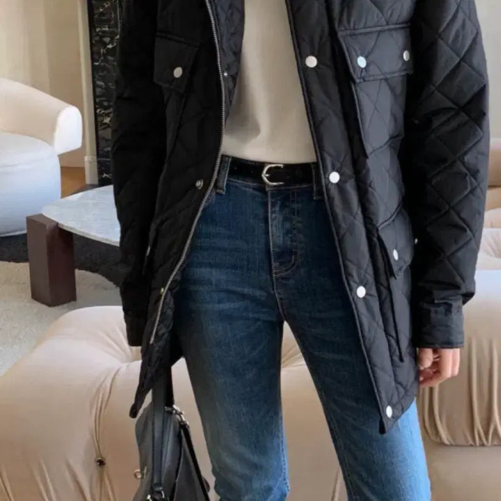 [BUNJANG] LMC Quilted Belt Jacket Black / [택있는 새상품] LMC 퀼팅 벨트 자켓 블랙