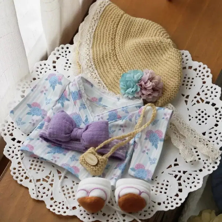 [BUNJANG] Puppy Closet Hydrangea Yukata 15cm Doll Outfit / 퍼피옷장 수국 유카타 15cm 인형옷 판매