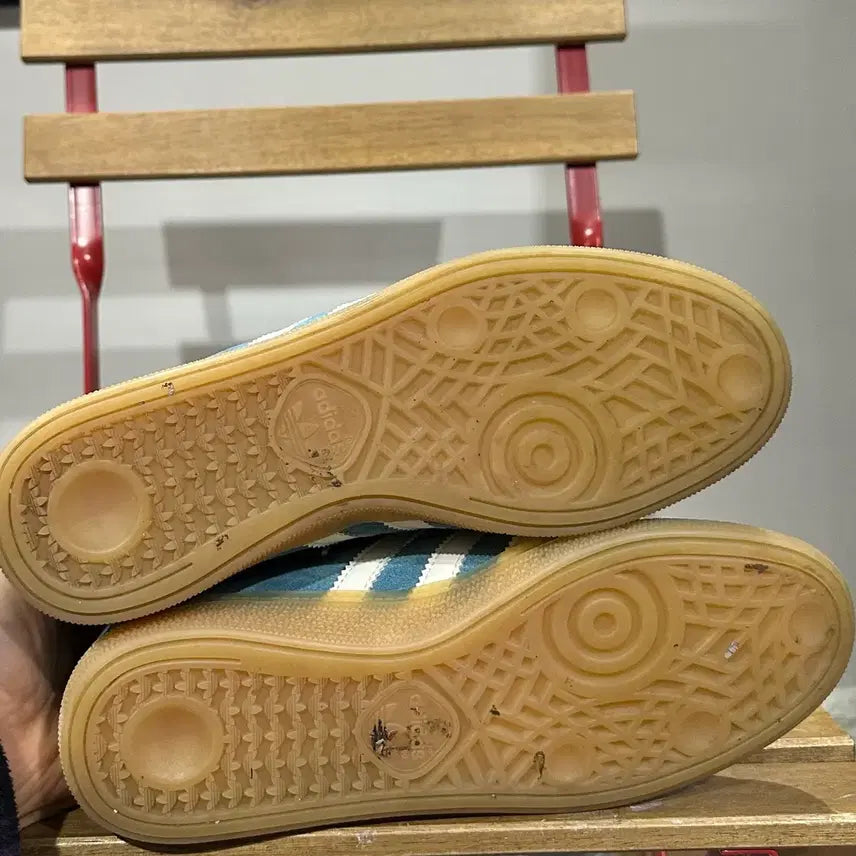 [BUNJANG] Adidas Munich Sky Blue Suede Sneakers / 245) 아디다스 운동화 여성 여자 신발 뮌헨 스카이블루 스웨이드