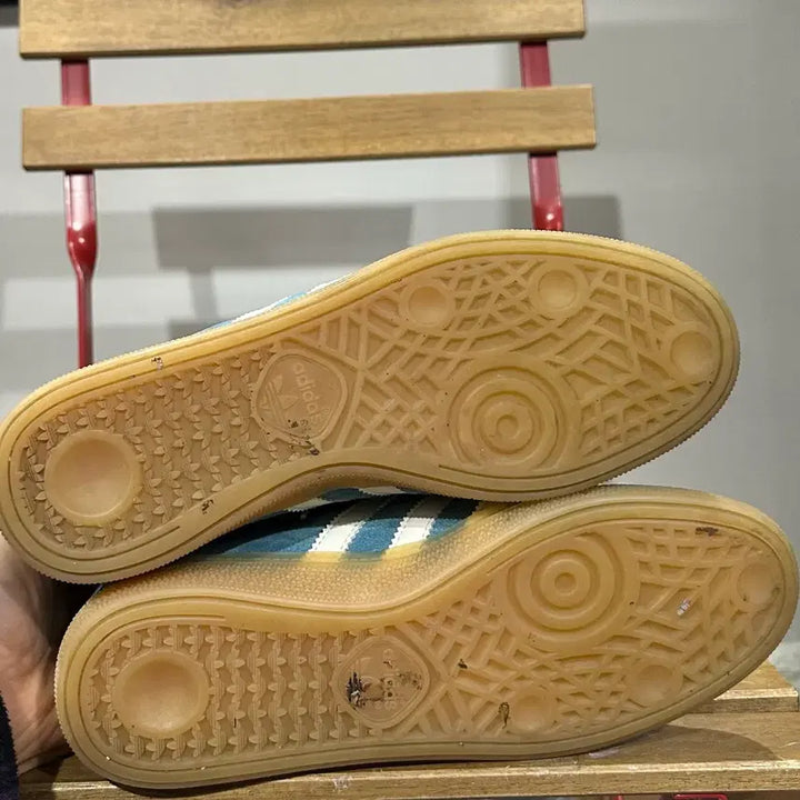 [BUNJANG] Adidas Munich Sky Blue Suede Sneakers / 245) 아디다스 운동화 여성 여자 신발 뮌헨 스카이블루 스웨이드