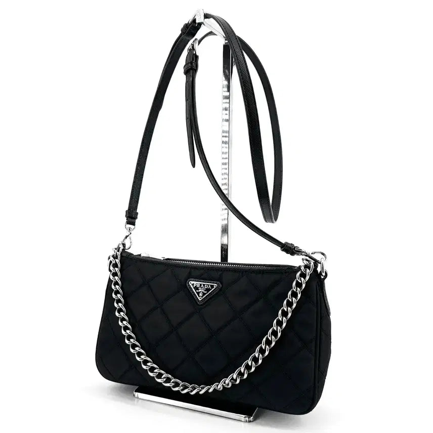 [BUNJANG] Prada Re-Nylon Quilted Crossbody Bag 1BH026 / 프라다 리나일론 퀼팅 삼각로고 크로스백 1BH026