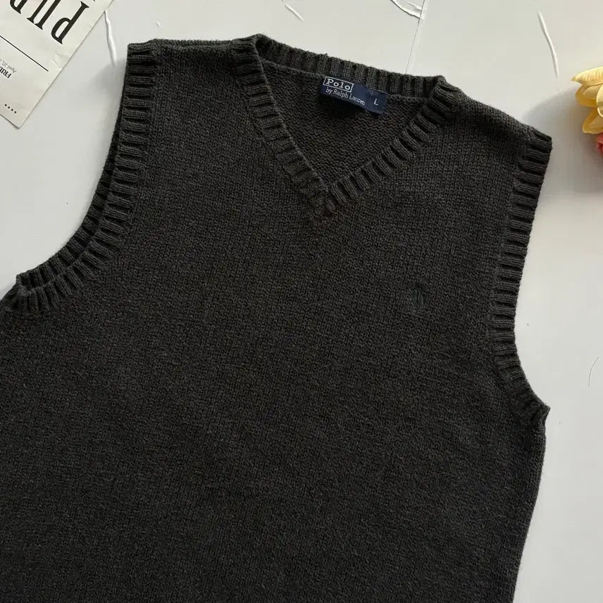[BUNJANG] Polo Ralph Lauren Gray Knit Vest / Polo 폴로랄프로렌 그레이 니트 베스트