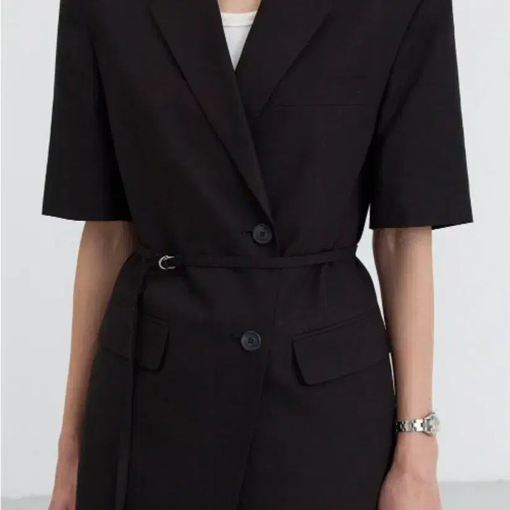 [BUNJANG] Dunst Belted Half Sleeve Linen Jacket / Dunst 던스트 벨티드 하프 슬리브 린넨 자켓 S(새상품)