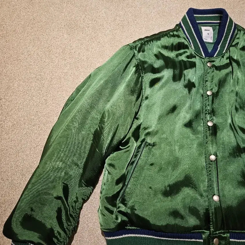 [BUNJANG] Blindfiles Rayon Varsity Jacket (Size 1) / 블라인드파일즈 레이온 바시티 1사이즈