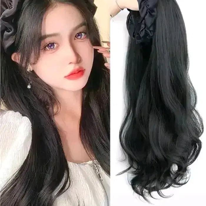 [BUNJANG] Hairband Long Wave Wig / [1번착용] 헤어밴드 통가발 반가발 긴 웨이브 가발 붙임머리