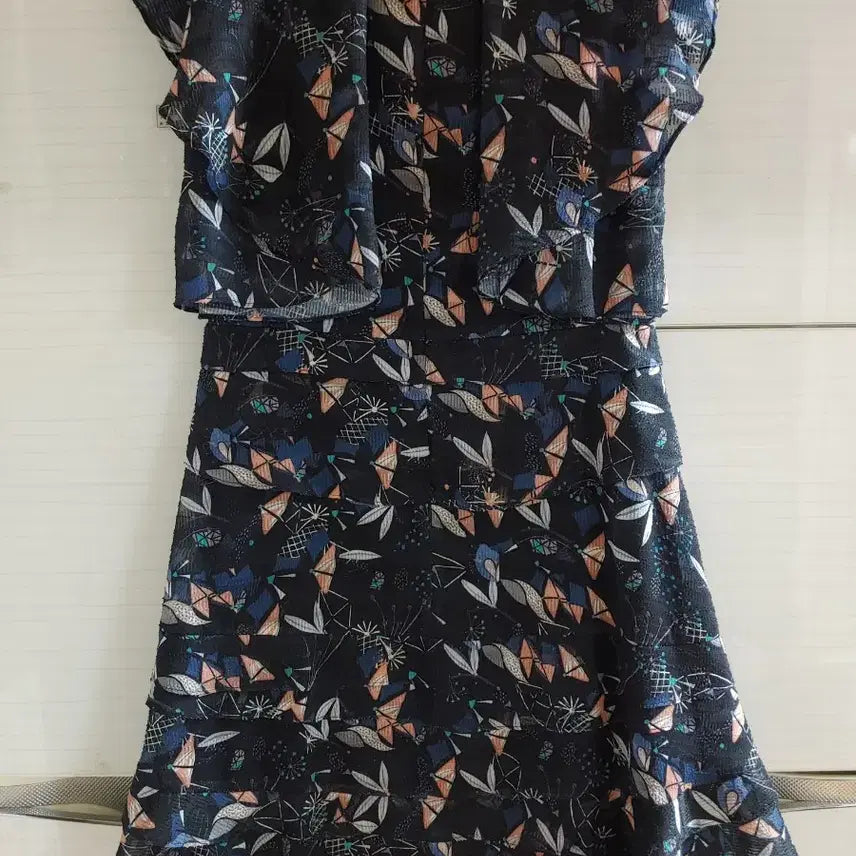 [BUNJANG] SJSJ Floral Pattern Layered Chiffon Dress / SJSJ 플라워 패턴 레이어드 쉬폰 원피스