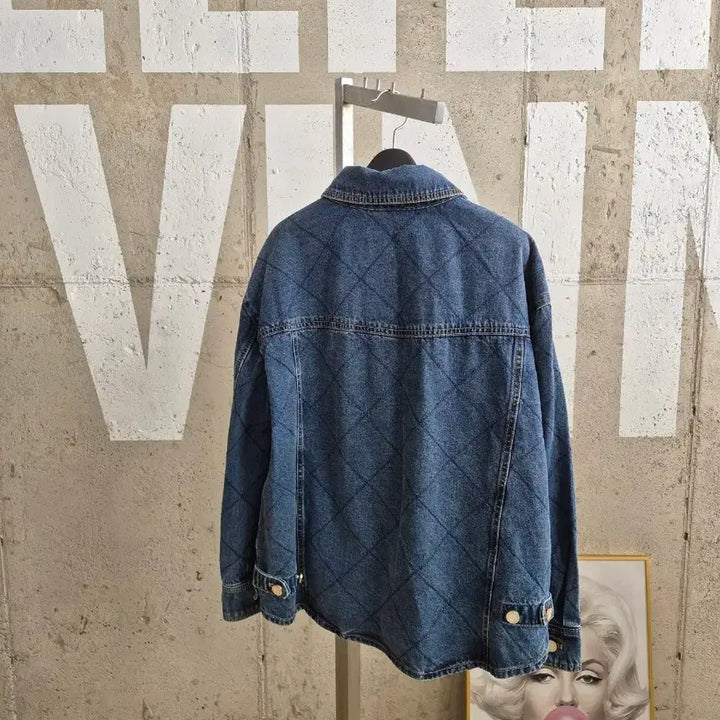 [BUNJANG] SJ WANI Diamond Quilted Denim Jacket / SJ와니 다이아 퀄팅 데님자켓