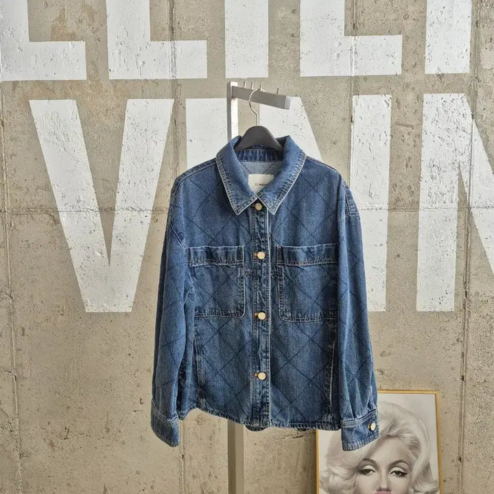 [BUNJANG] SJ WANI Diamond Quilted Denim Jacket / SJ와니 다이아 퀄팅 데님자켓