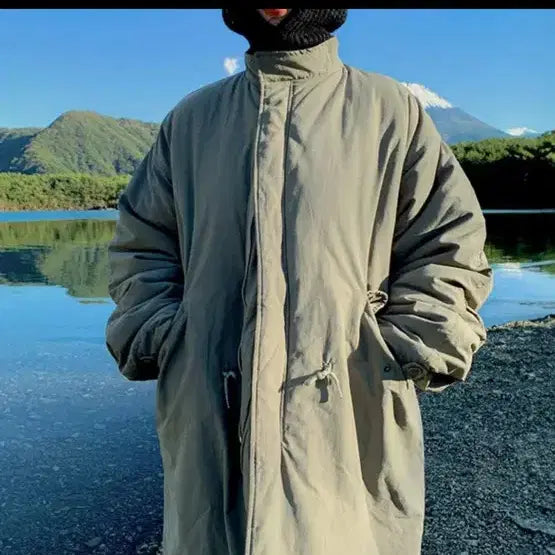 [BUNJANG] Unisex Khaki Padded Parka Jacket / 패딩 야상점퍼 카키색 남녀공용