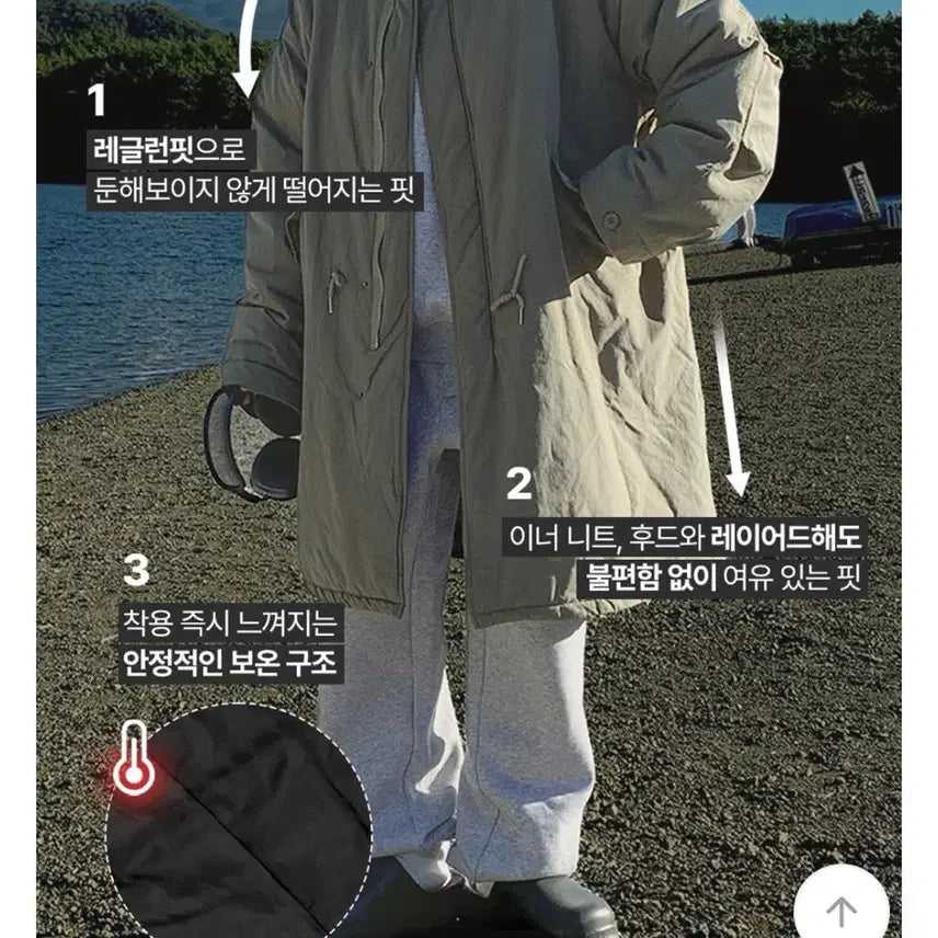 [BUNJANG] Unisex Khaki Padded Parka Jacket / 패딩 야상점퍼 카키색 남녀공용