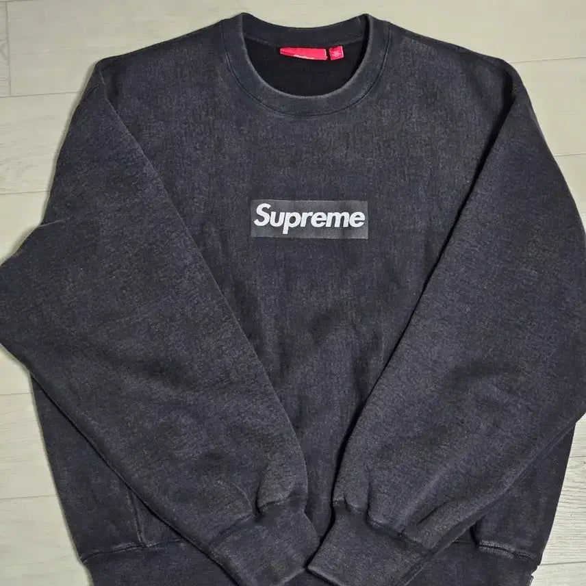 [BUNJANG] Supreme Black Crewneck / [M]슈프림 워시드 박스로고 크루넥 블랙