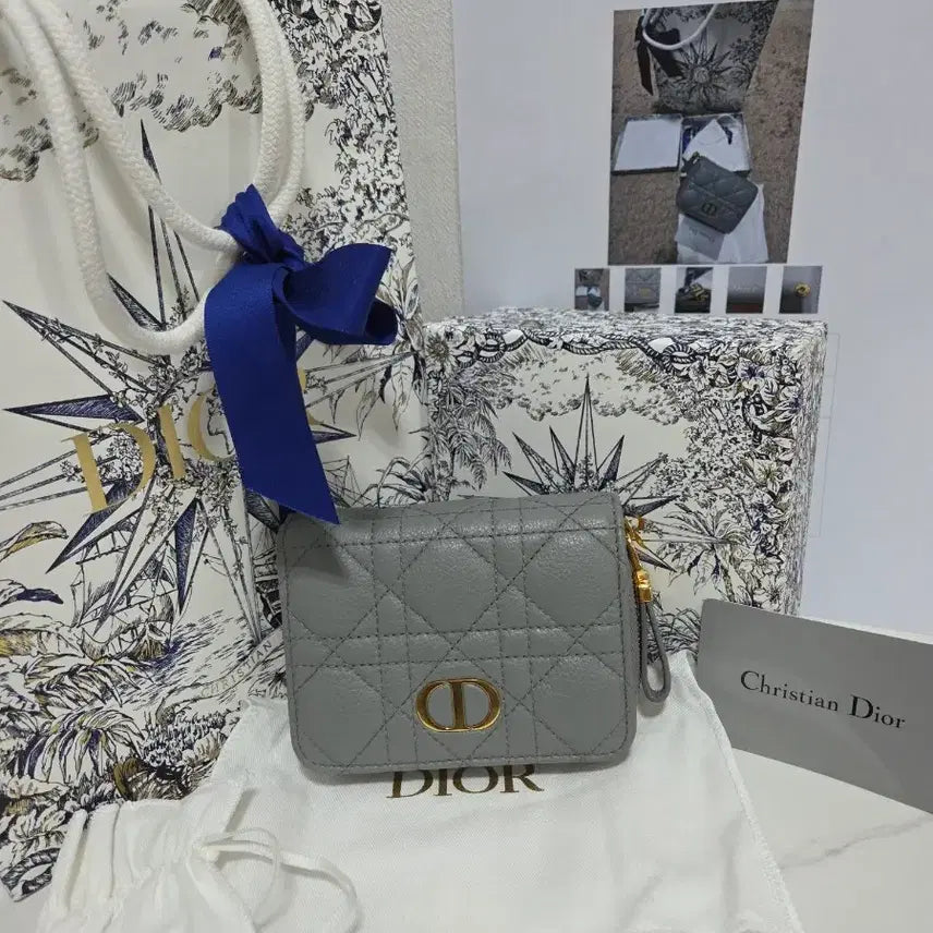 [BUNJANG] Dior Caro Compact Wallet / [새상품급] 디올 카로 컴팩트 반지갑 Gray