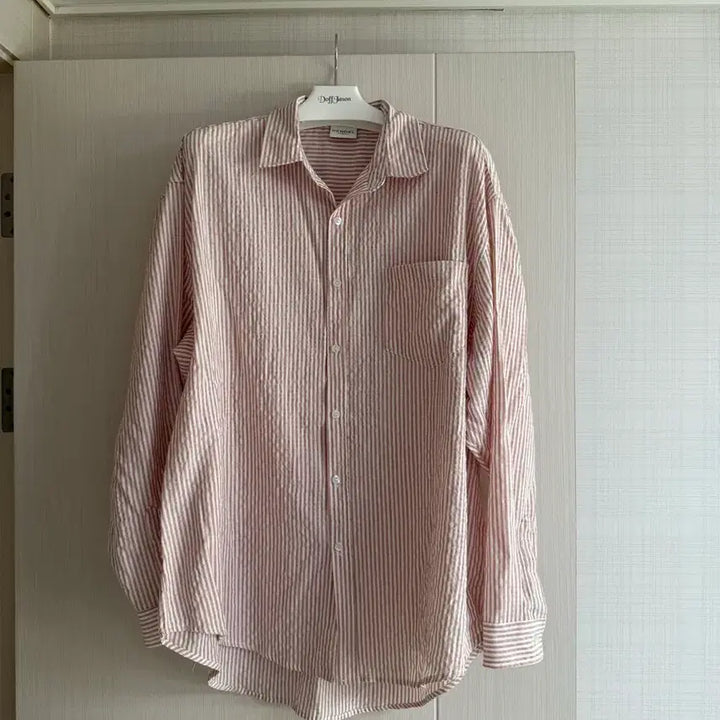 [BUNJANG] Pink Striped Shirt XL / 핑크 스트라이프 셔츠 XL