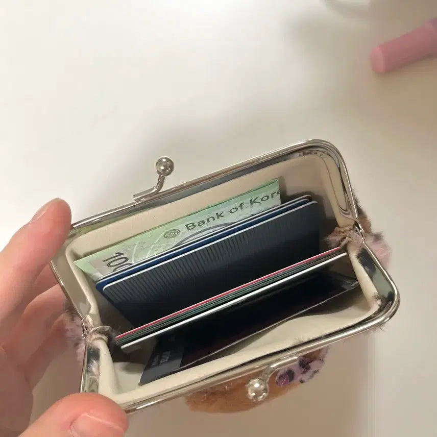 [BUNJANG] Hello Kitty Leopard Fur Coin Purse / (새상품) 헬로키티 레오파드 퍼 동전지갑 태닝키티