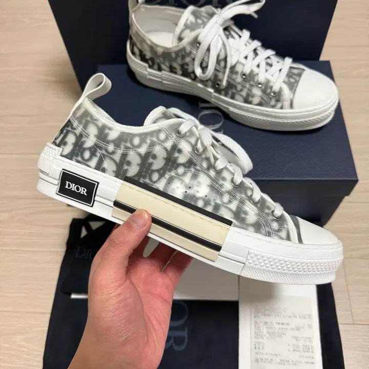 [SOLD OUT] [42] 디올 b23 로우 오블리크 캔버스 화이트 & 블랙 매장판