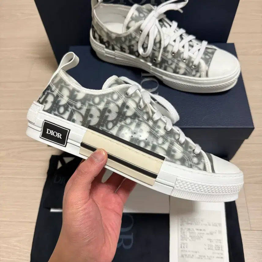 [SOLD OUT] [42] 디올 b23 로우 오블리크 캔버스 화이트 & 블랙 매장판