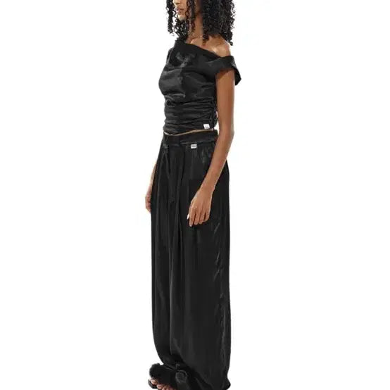 [BUNJANG] 222 PANTS 014 Satin Slacks Black / 이투둘 222 PANTS 014 새틴 슬랙스 블랙