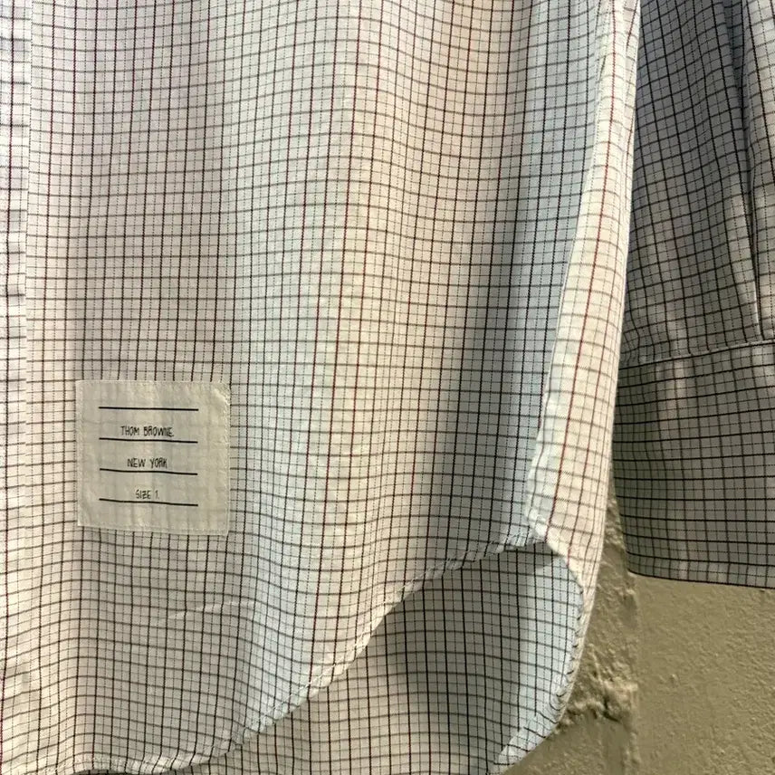 [BUNJANG] Thom Browne Check Button-Down Shirt White (S) / 톰 브라운 체크 버튼다운 셔츠 화이트 1(S)