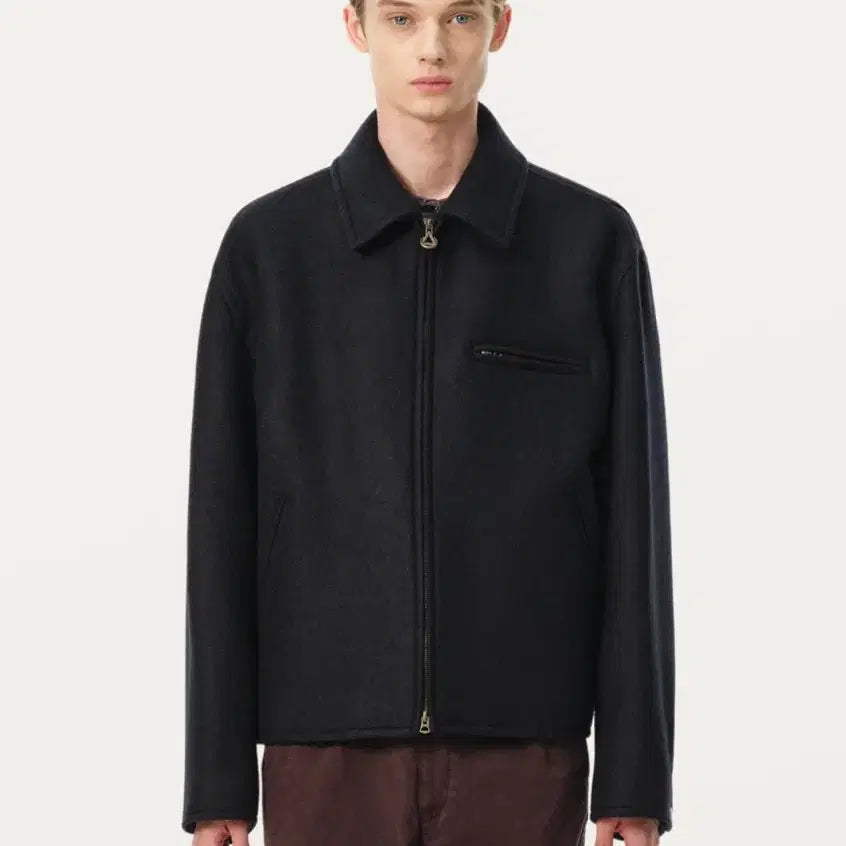 [BUNJANG] Solid Homme 25FW Black Wool Zip-up Jacket / 솔리드옴므 25fw 블랙 울 집업 자켓