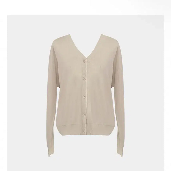 [BUNJANG] Cream V-neck Knit Cardigan / 크림 컬러 쫀쫀 브이넥 무지 니트 가디건 레이어드 가을 니트 이너가디건