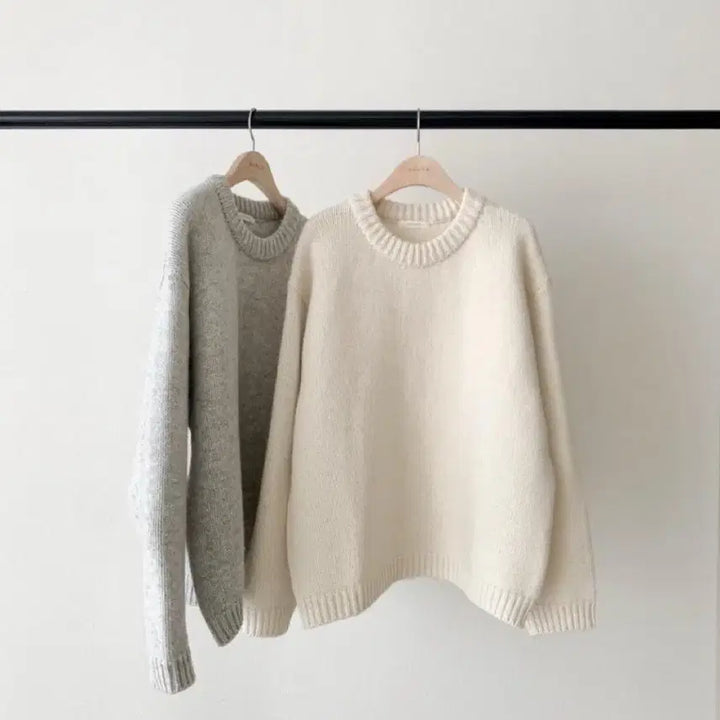 [BUNJANG] Onz Wide Pullover Knit Ivory / 온스 와이드 풀오버 니트 아이보리