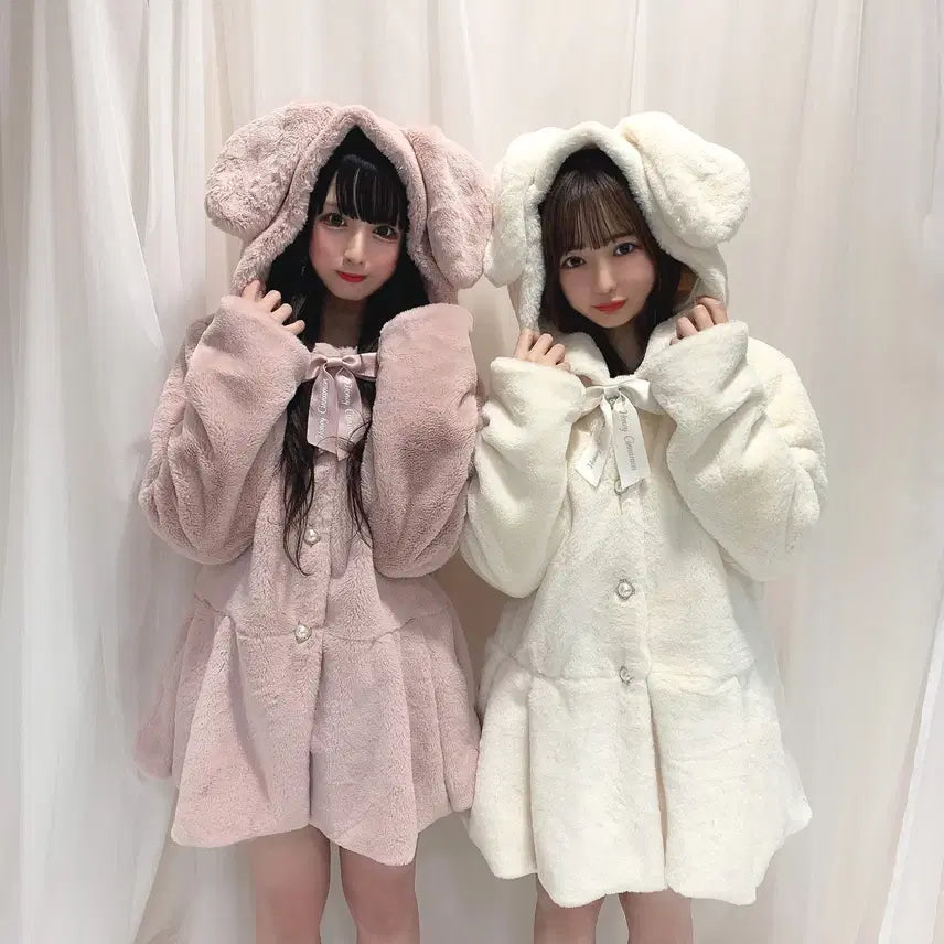 [BUNJANG] Usamimi Fur Coat / 허니시나몬 우사미미 퍼코트 양산형지뢰계양지뢰
